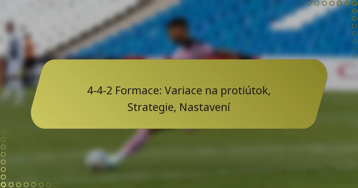 4-4-2 Formace: Variace na protiútok, Strategie, Nastavení